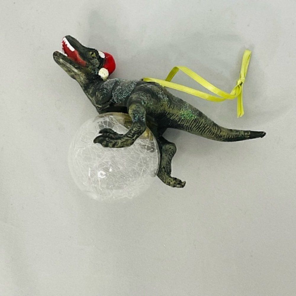 Design Toscano Blitzer the T-Rex Holiday Ornament Before reindeer, Santa's sleig
